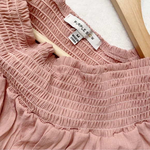 Off Shoulder Dark Blush Sundress - Picture 4 of 9